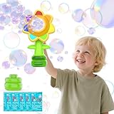 WABALLO Bubble Machine for Kids, Automatic Sunflower Bubble Maker for Toddlers, Portable Battery Operated Bubble Toys for Indoor Outdoor Birthday Party-Yellow