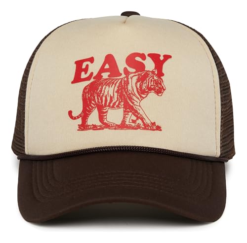 Funky Junque Foam Snapback Trucker Hat - Easy Tiger - Brown/Beige