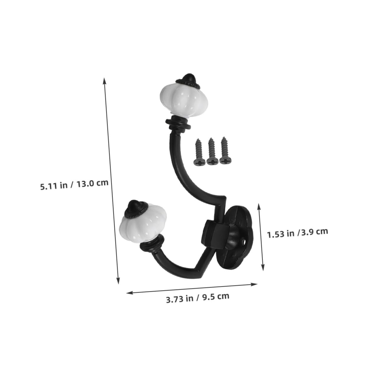 Gancho de Pared Retro de Doble Punta 5 Piezas Aleación de Zinc Negro | Llave y Toalla, Entrada y Dormitorio, Estructura de Doble Cabezal, Resistente al Desgaste