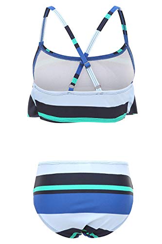 Image of Girls Two Piece Swimsuits Rainbow Bikini Sets Adjustable Strap Bathing Suits