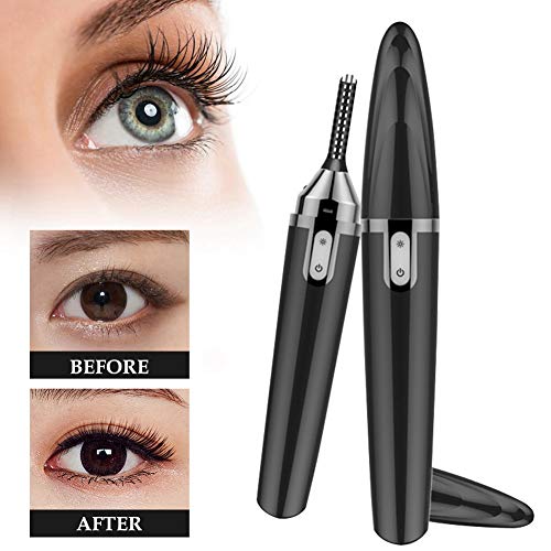 Heated Eyelash Curler, Electric Eyelash Curler, Curled Eyelashes Painless Curved Beauty Make Up Tool, Quick Heating Long Lasting USB Rechargeable Natural