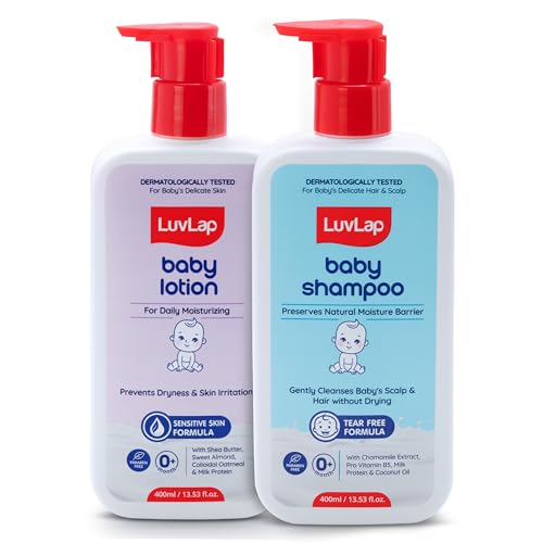 LuvLap Baby Shampoo 400 ml + Baby Lotion 400 ml Combo Set