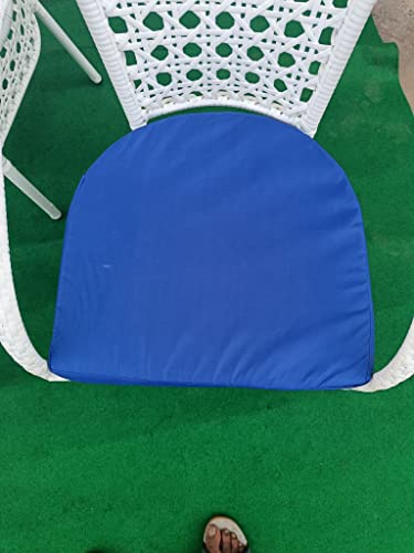 Image of Anaya Decor D-12 Chairs Table Set 4+1 Wicker Patio Furniture Sets 4 Chair and 1 Table with Cushions for Garden Balcony Bedroom Powder Coated Frame Uv Protected Wicker (White+Blue)