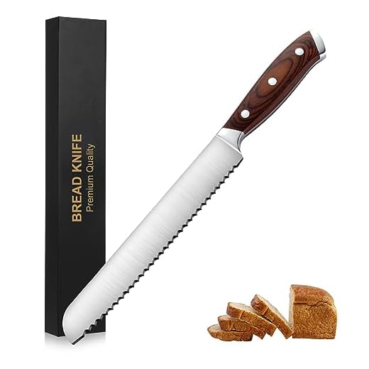 Pleafind Cuchillo pan, Cuchillo para pan con caja de regalo, Cuchillo de pan dentado afilado, Cuchillo de pan de acero inoxidable con mango ergonómico y hoja de 21 cm de longitud, Cuchillo dentado