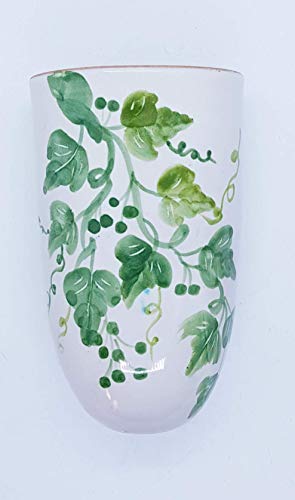 Umidificatore per Termosifoni + Gancio ad S Ceramica Handmade Le Ceramiche del Castello Made in Italy (Edere verdi)