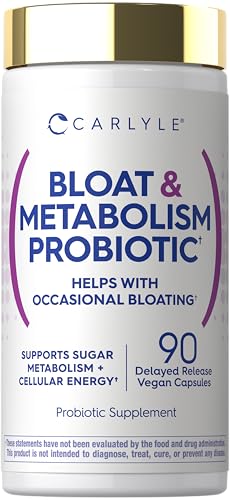 Carlyle Bloat and Metabolism Probiotic | 90 Capsules | Bloating Relief Formula | Sugar & Cellular...