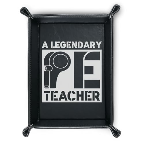 INNObeta PE Teacher Appreciation Gifts Valet Tray for Men, Desktop Storage Organizer PU Leather Bedside Tray Key Coin Holder