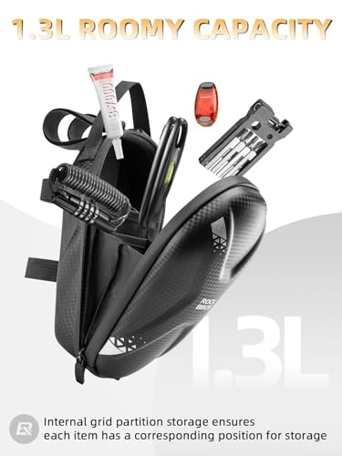 ROCKBROS Scooter Bag Waterproof Scooter Storage Bag with Charging Port for Brompton Electric Scooter Handlebar Bag for Carrying Charger Tools Repair Tools/Large Capacity/Portable (1.3L) - Image 4