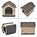 Jiupety Hundehütte Innen, 2XL Größe Indoor Hundehütte für große Hunde, Warme Höhle Schlafnest Bett für Katzen und Hunde, Braun