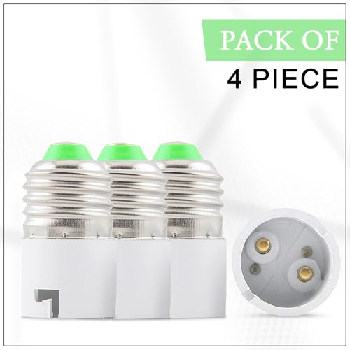 Image of GLUN LED Bulb Holder Converter, Pack of 4 (E27 Ring to B22 Pin) Holder Converter Base, Light Bulb Socket, For Office, Basement, Pantry Room, & Home Use