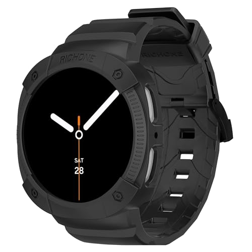 RICHONE Case with Band Compatible for Samsung Galaxy Watch 8 40mm,Men Protective Bumper Cover with Soft Silicone Strap for Galaxy Watch8 40mm SM-L320