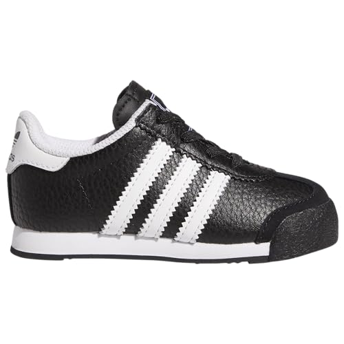 adidas Originals unisex child Samoa Sneaker, Black/White/Black, 4 Toddler US
