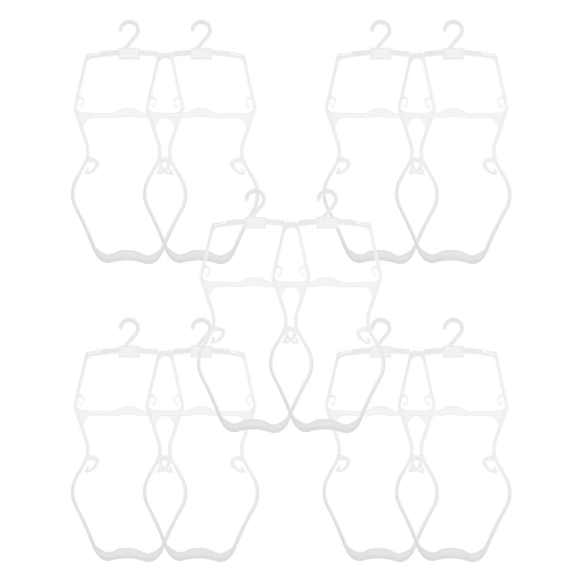 10 Perchas de Plástico de Color Blanco Celebración Verano Percha de Ropa Portátil para Trajes de Baño Infantiles para Exhibición en Tienda y Hogar