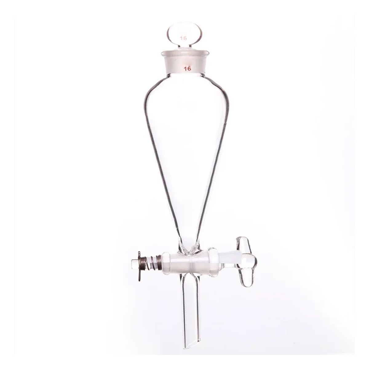 Sprzęt i wyposażenie laboratoryjne, rozdzielacz 30 ml – 125 ml, górny szlif, dolna zatyczka, górna zatyczka, otwór na zawór szklany 2 mm, F78 (60 ml – F781960)