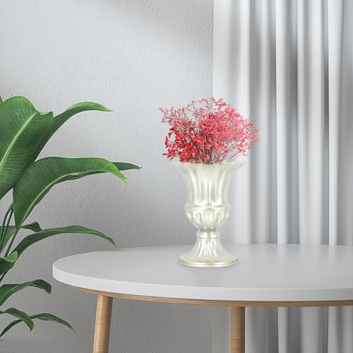 Vase funéraire argenté lot de 2 résistant aux intempéries pour sépulture