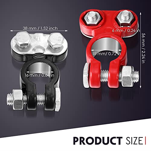 4 Pieces Battery Terminals Connector 2 Packs Zinc Plated Car Battery Cable Terminal Connector Top Terminal 2 Pairs Anti Corrosion Terminal Washer Fiber #TOP1