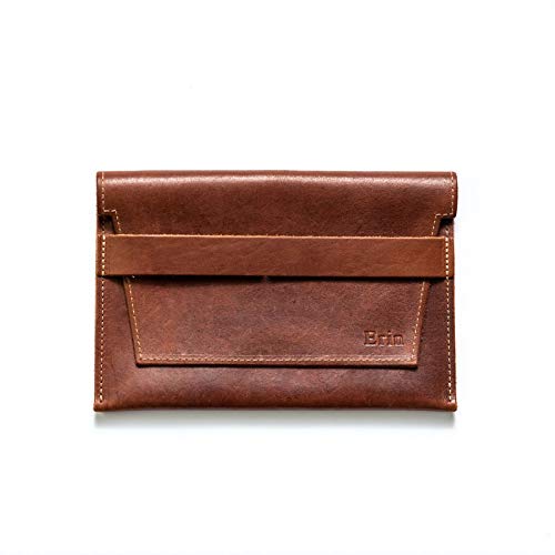 personalized leather clutch
