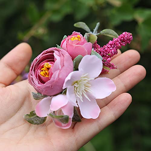 Fangsen Silver Wedding Rose Flower Hair Comb Bridal Flower Hair Clip Floral Hair Accessories For Women And Girls (Purple) #TOP4