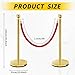 Gold Stanchions, Red Carpet Ropes and Poles, Stainless Steel Barriers for Party, Museums, Wedding, Easy Connect Assembly, 2PCS