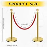 Gold Stanchions, Red Carpet Ropes and Poles, Stainless Steel Barriers for Party, Museums, Wedding, Easy Connect Assembly, 2PCS - Image 4