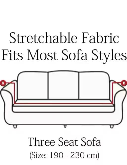 Image of Premium Stretchable Sofa Cover 3 Seater Sky Blue for Living Room | Soft Elastic Fabric | Universal Fit | Washable & Durable