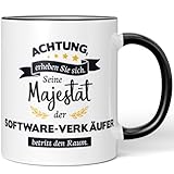 JUNIWORDS Tasse, Achtung, erheben Sie sich! Seine Majestät der Software-Verkäufer, der betritt den Raum, Schwarz (5986995)