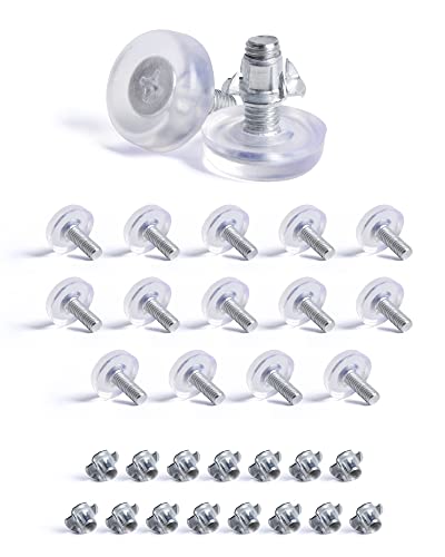 SPDYCESS 16pcs M8 Transparent Adjustable Leveling Feet, Height Adjustable Feet, Furniture Levelers with T-Nuts
