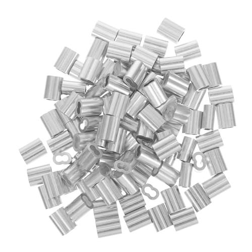 Hohopeti 100 Manguitos De Aluminio Clips Para Cable Kit Surtido Acero Fácil Instalación