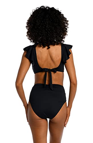 La Blanca Women's Standard Island Goddess Over The Shoulder Ruffle Bikini Swimsuit Top2