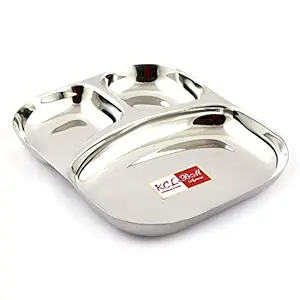 KCL Stainless Steel (20 Guage) Mirror Finish Dynasty Plate - 1 Unit - (Diameter - 22 Cms)