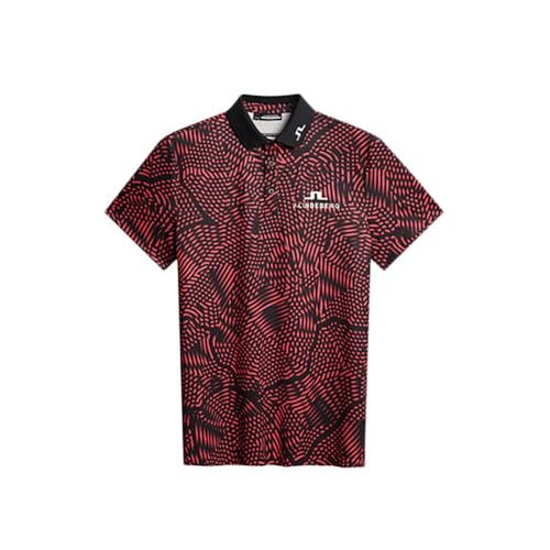 J.LINDEBERG（J.LINDEBERG） ゴルフウェア 速乾 半袖 KV ツアーゴルフポロシャツ 071-23359-075（サーモンピンク/Ｌ/Men's）