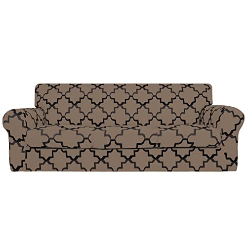Image of Easy-Going 4 Pieces Stretch Sofa Cover for 3 Cushion Couch Washable