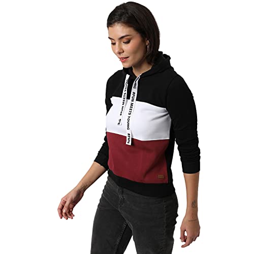 Image of Campus Sutra Women's Cotton High Neck Sweatshirt