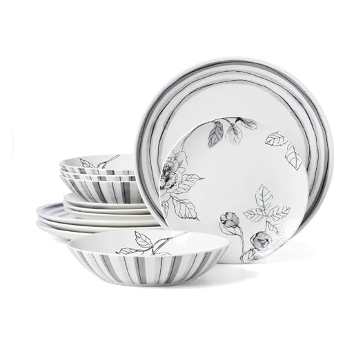 Ensemble de dîner moderne service de table rond vaisselle et assiettes plates