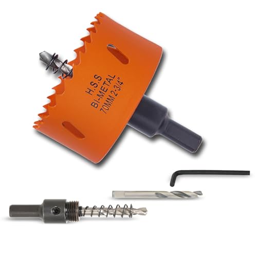 VIKITON 2-3/4 inch Hole Saw for Wood Metal Plastic & Drywall with Arbor