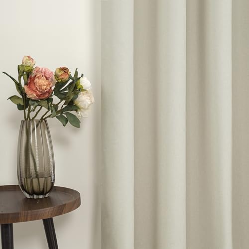 Image of YoungsTex Stone Linen 100% Blackout Curtains for Bedroom 72 Inch Length, Room Darkening Thermal Insulated Drapes for Living Room with Grommet Energy Saving, 2 Panels, 52 X 72 Inch