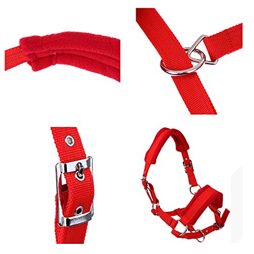 SagaSave Paardenhalster, verstelbare riem, halster, hoofdhalsband met verdikt fleece, gevoerd met meerdere maten - Afbeelding 4