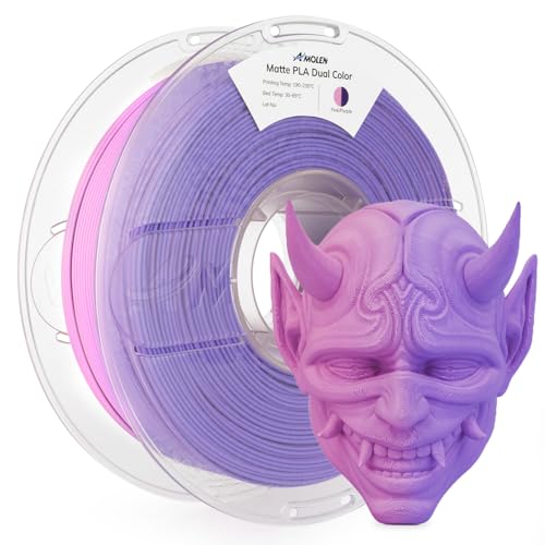 Image of AMOLEN Matte PLA 3D Printer Filament - Dual Color Pink Purple Filament, Smooth Finish Color Change 3D Printing Filament 1.75mm, 1KG /2.2lb