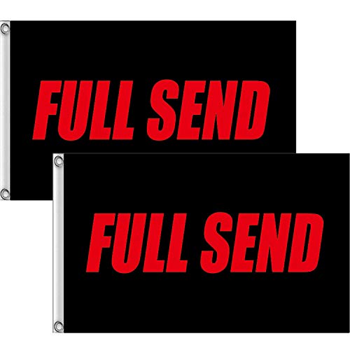 2 Pieces 3x5 Feet Full Send Flag Banner Black American Flag - Want It All