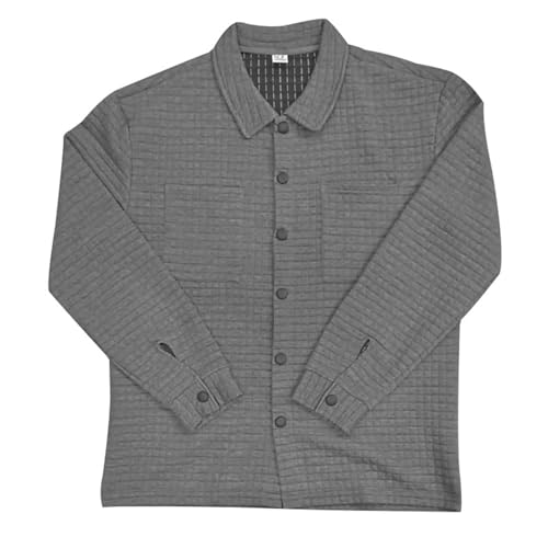 ZYXTIM Men Jackets Waffle Long Sleeve Button Down Snap Slim Casual Fashion Blazer Coat Cotton Sport Varsity Jacket Cardigan4