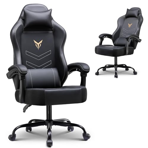 GTPLAYER Gaming Chair, Recliner Chair with Headrest & Lumbar Support, Linkage Armrest,Ergonomic Gaming Chair 350lbs, High Back Office Home, Black