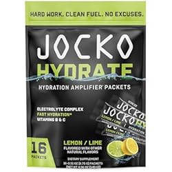 Jocko Fuel Hydrate Electrolyte Powder Packets, Lemon Lime | 16 Packets | Low Sugar Hydration Amplifier with Vitamins B6, B12 & C | Supports Recovery, Exercise & Daily Hydration