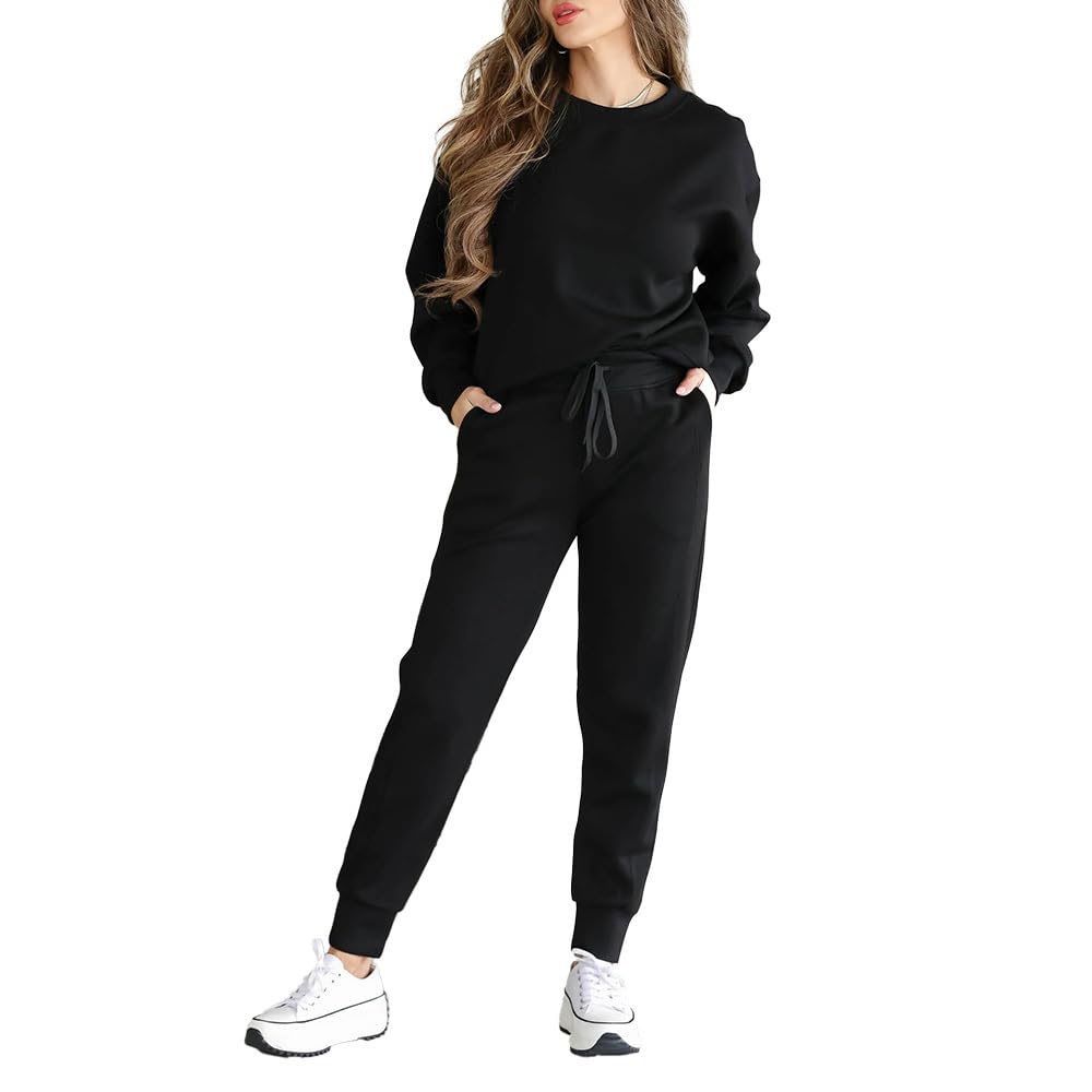 Sweatsuits For Women Sets 2 Piece Outfits Crewneck Sweatshirts Pullover Tops And Jogger Pants Tracksuits Lounge Set-image-37