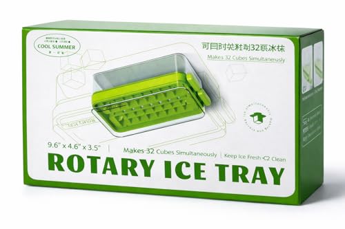 Image of Silicone Ice Cube Tray with Lid, Storage Box & Scoop | Easy Release Ice Maker Mold | Stackable, Spill-Proof Ice Tray for Freezer, Drinks & Cocktails (Cream)