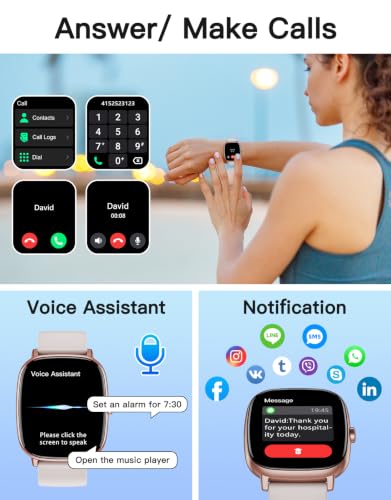 Image of Smart Watches for Women Men with GPS Built-in, Answer /Make Calls, 1.95 inch Smartwatch for iPhone /Android Phones, Fitness Watch with Heart Rate /Sleep Monitor 100+ Sports Modes IP68 Waterproof (Starlight)