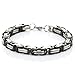 Epinki Bracelet pour Homme Acier Inoxydable Bracelet Amitié Bracelet Lien Poupée 19CM Noir 5MM Bracelet Fantaisie