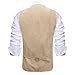 Hi-Tie Men's Beige Suede Leather Vest Western Cowboy Vest Slim Fit Sleeveless V Neck Waistcoat Casual