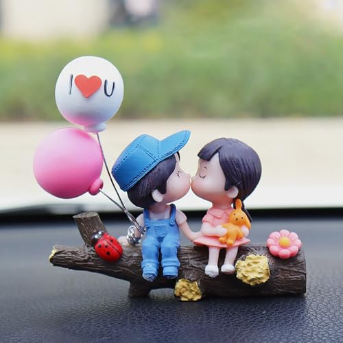 Image of Cortina Cute Cartoon Car Dashboard Interior Decoration Accessories Decoration Ornaments Plastic Crafts Girl and Boy Couple Ornaments