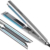 TYMO New-Gen Flat Iron Hair Straightener, 1' Long Ceramic Plates, 3X Smoother Glide, 2X Faster Styling with Less Damage, FLAIGHT Holo 2 in 1 Straightener and Curler for Women, 500M Ions, Metal Grey