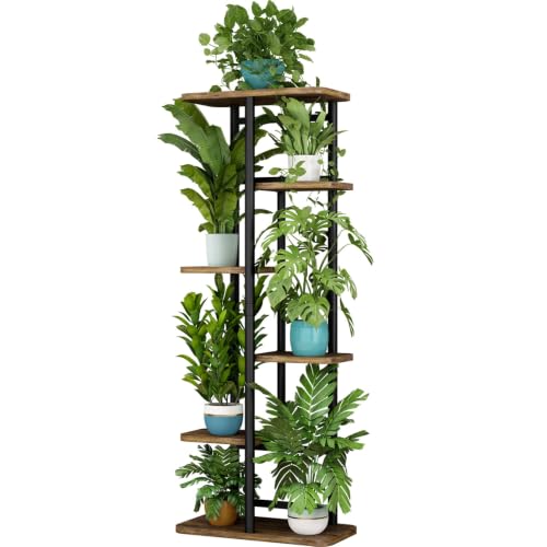 Image of LINZINAR Plant Stand Indoor 6 Tier Metal Corner Tall Flower Shelf
